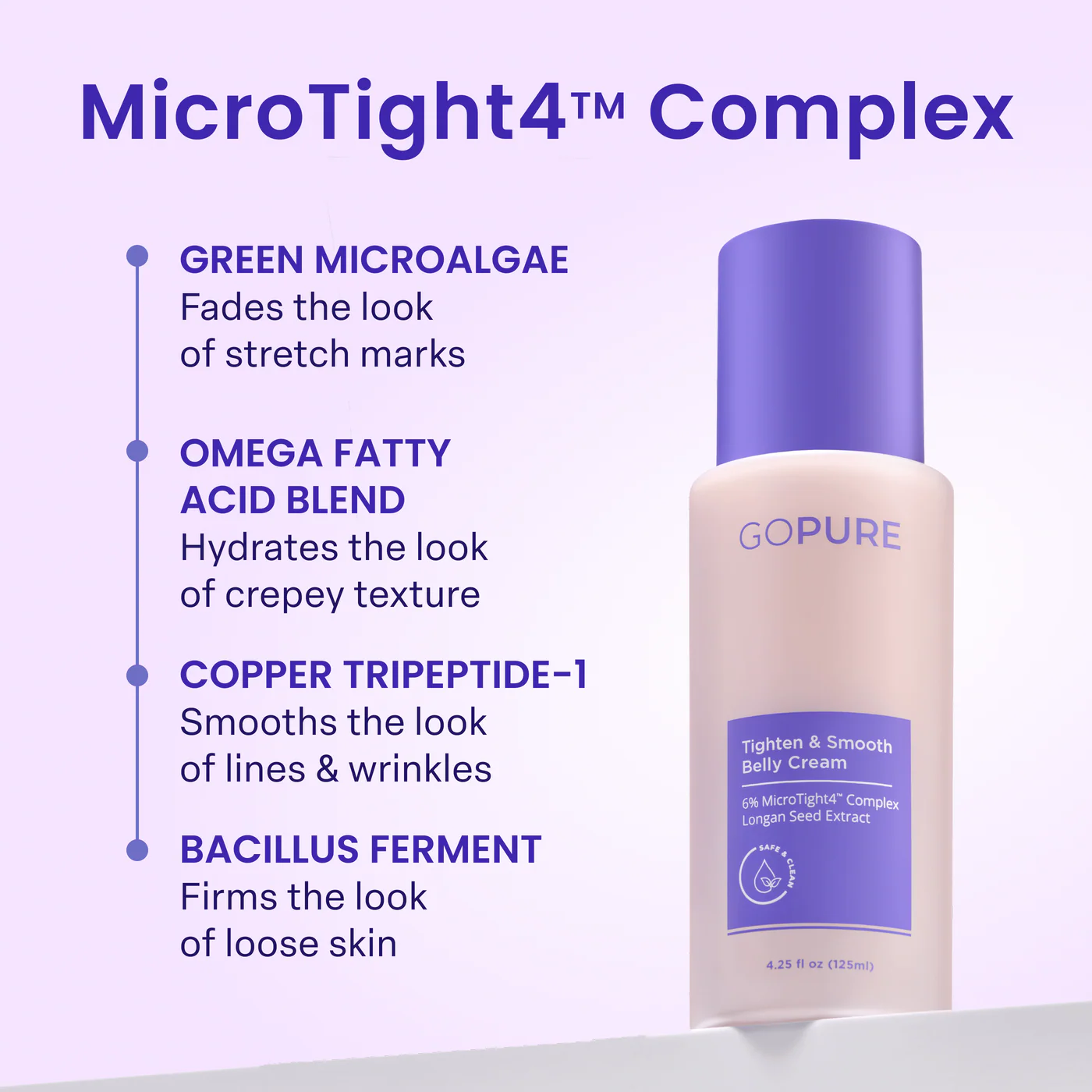 Gopure Belly Firming Cream, Visible Results in 4 Weeks, 60-Day Trial
